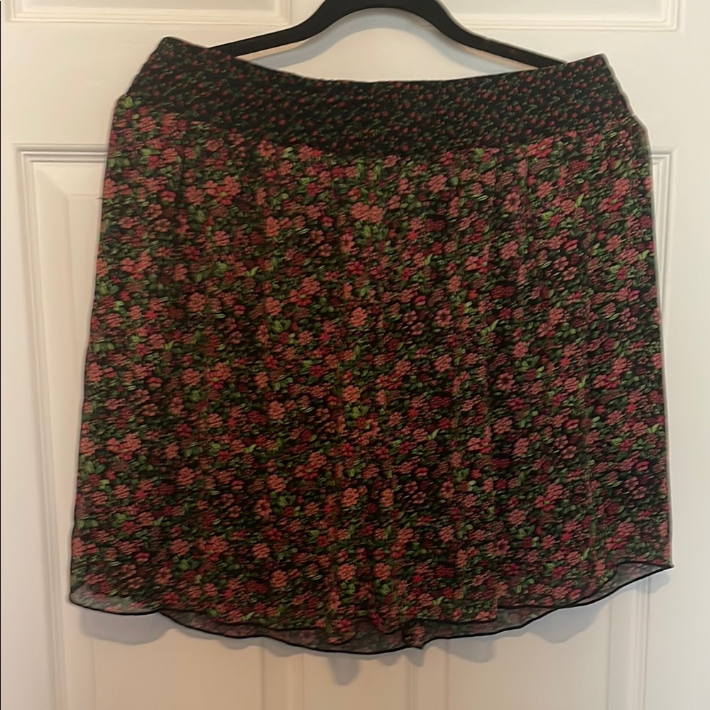 Floral Black and Pink Women's Skirt